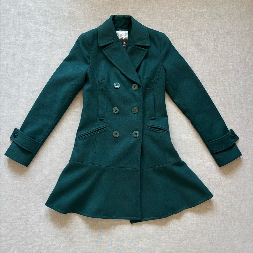 Kensie coquette ruffle peacoat XS